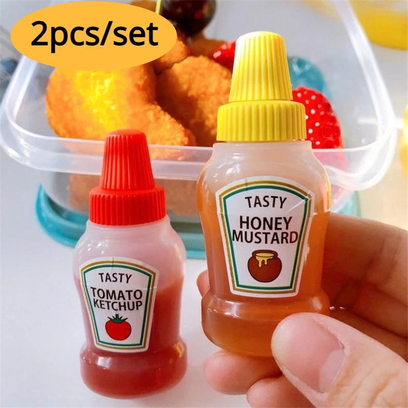 Salad Container Jar - 2Pcs/Set 25ML Mini Tomato Ketchup Bottle