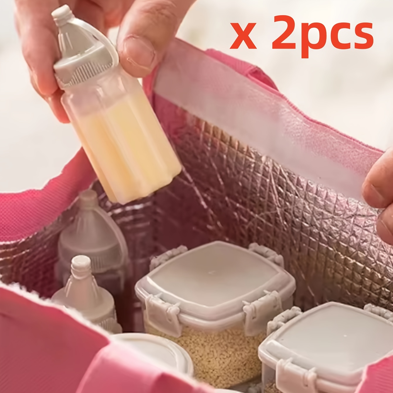 Salad Container Jar - 2pcs Mini Sauce Squeeze Bottle Plastic
