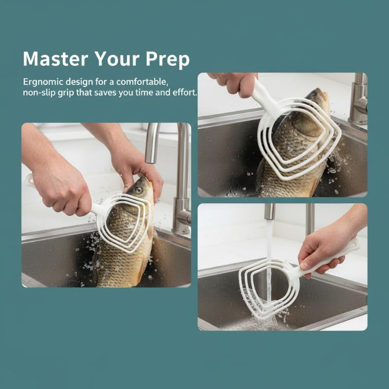 Meal Prep Seafood - textureManual Plastic Meat Scraper Fish Scale