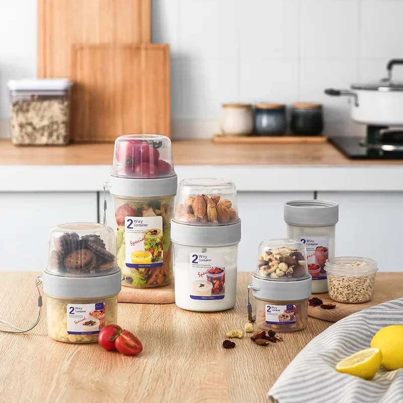 Meal Prep Yogurt - Breakfast Oatmeal Cereal Nut Yogurt Salad