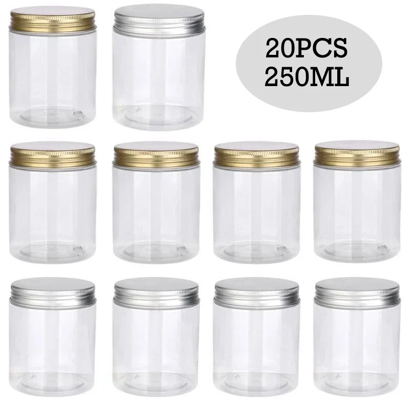 Meal Prep Jar - 20pcs 250ml Clear Empty Plastic PET