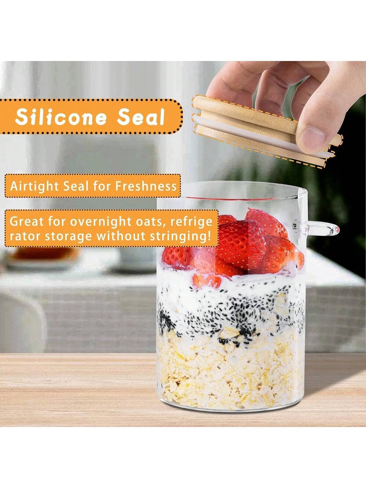4 Pack Overnight Oats Jars Mod - Meal Prep Yogurt Parfait review and price