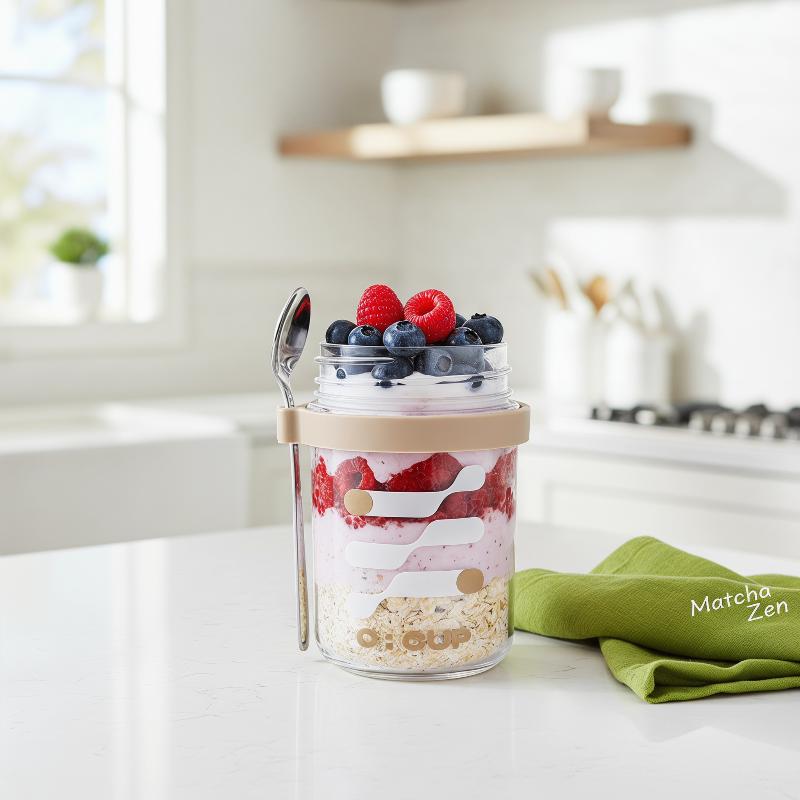 400ML Overnight Oats Glass Cup - Meal Prep Yogurt Cups review and price