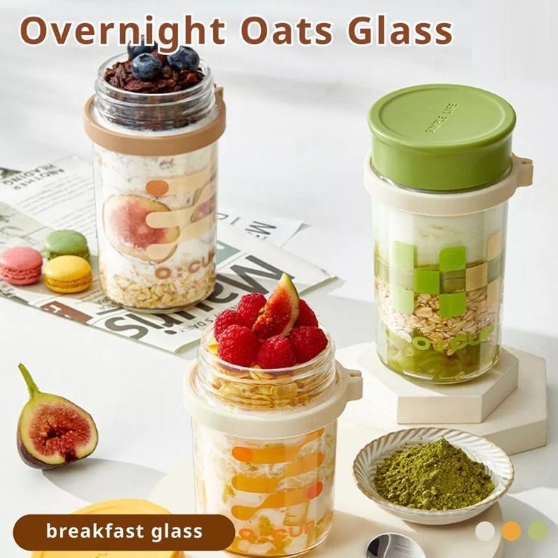 400ML Overnight Oats Glass Cup - Meal Prep Yogurt Cups review and price
