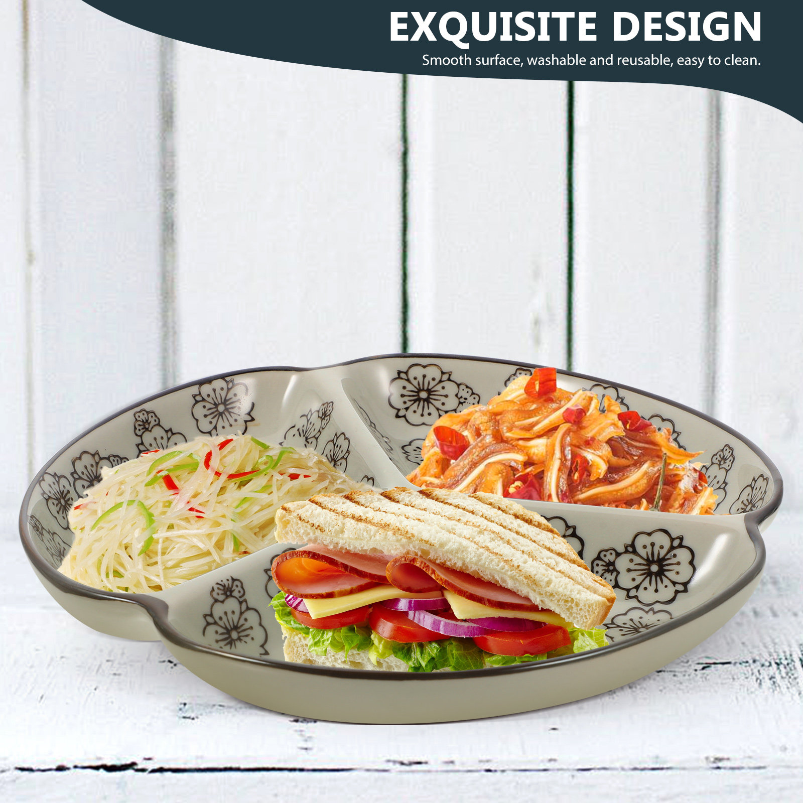 Divided Dinner Plate 3-Section - Meal Prep Healthy review and price