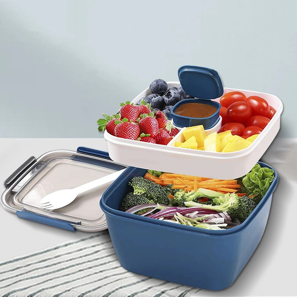 1100ml/1500ml Portable Lunch B - Salad Container Jar review and price