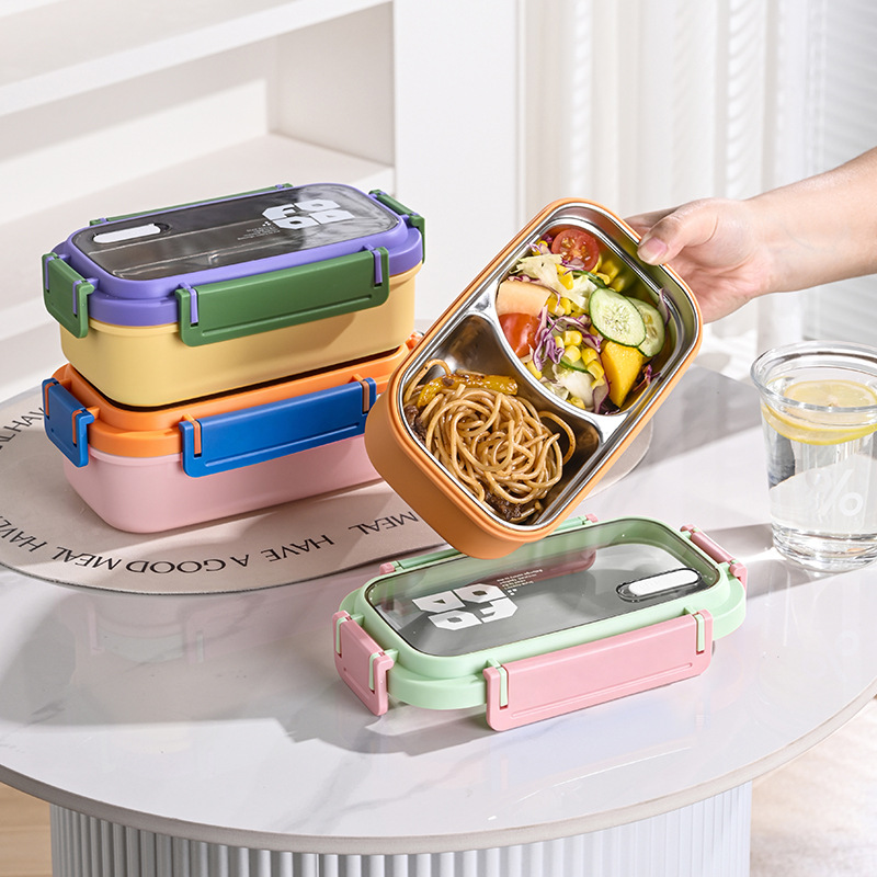 JUSTINLAU 2 Grid Bento Box Sta - Salad Container Jar review and price